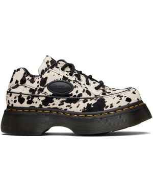 Dr. Martens Buzz 5-Eye Dalmatian Hair On Leather Derbys - Black