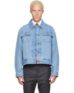 Thom Browne Selvedge Backstrap Utility Denim Jacket - Blue