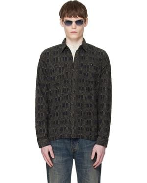 RRL Jacquard-Knit Wool-Blend Work Shirt - Black