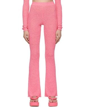 MSGM Pink Linen Lounge Pants