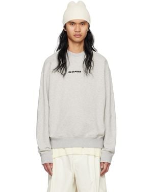 Jil Sander Logo-Print Cotton-Jersey Sweatshirt - Metallic