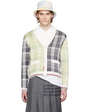 Thom Browne Thom E ーン&グレー Rwb Stripe カーディガン - マルチカラー