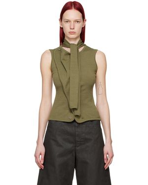 Lemaire Cardigan vert à assemblage asymétrique