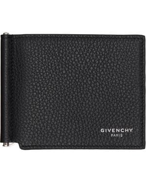 Givenchy Grained Leather Clip Wallet - Black