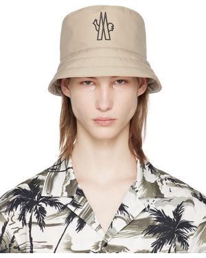 Moncler ボンディングロゴ バケットハット - ホワイト