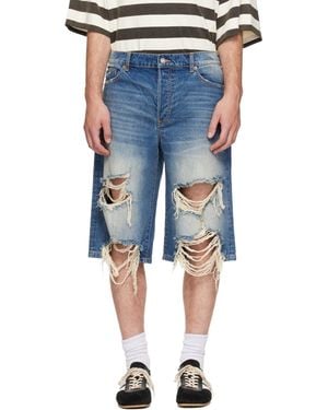 Cout de la Liberte Zander Crispy Baggy Denim Shorts - Blue