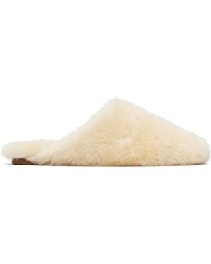 Aeyde Off- Rega Shearling Slippers - Black
