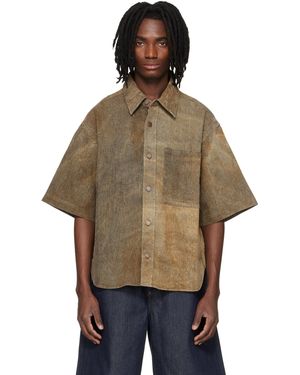 Agolde Chemise Watson Brune En Denim Extensible - Marron