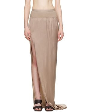 Rick Owens Taupe Hollywood Slit Maxi Skirt - Multicolour