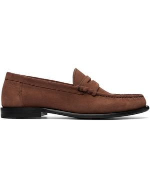 BOSS Penny-trim Suede Loafers - Brown