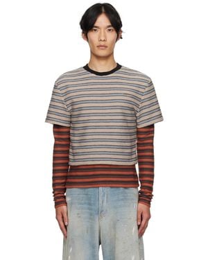 ANDERSSON BELL Stripe Long Sleeve T-Shirt in Red for Men | Lyst