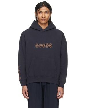 Universal Works Printed Hoodie - Blue