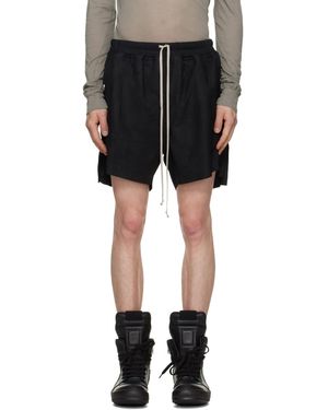 Rick Owens Tower Rick S Boxers Suede Shorts - Black