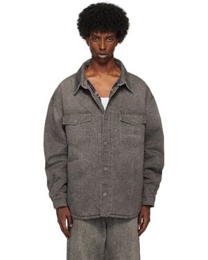 Guess Printed Denim Overshirt - Grey