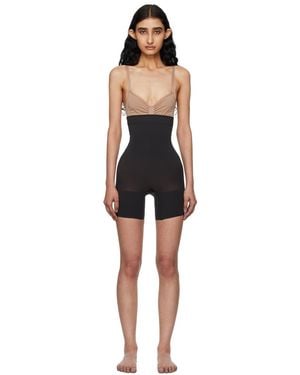 Skims Everyday Sculpt High-Waisted Mid Thigh Shorts - Black