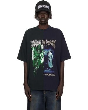 Vetements Cradle Of Filth Cut-Up Oversized T-Shirt - Blue
