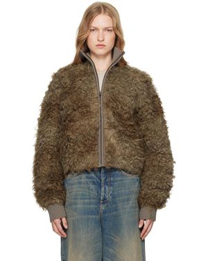 Acne Studios Cropped Faux-Fur Jacket - Brown