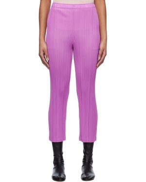 Pleats Please Issey Miyake Monthly Colors January Pants - Purple