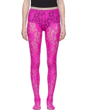 Gucci Pink Lace Tights