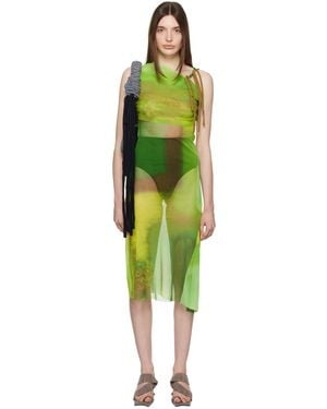 PAULA CANOVAS DEL VAS Cutout Midi Dress - Green