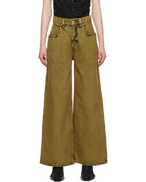 Eckhaus Latta Khaki Ultra Wide Leg Jeans - Green