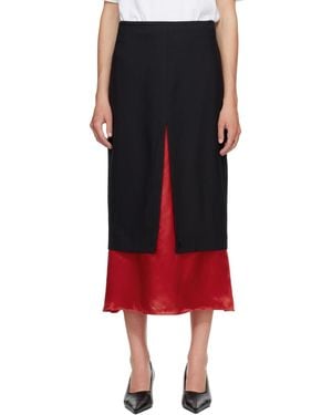 Rohe Contrast Upside-Down Midi Skirt - Red
