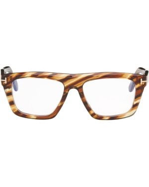 Tom Ford Block Rectangular Glasses - Brown