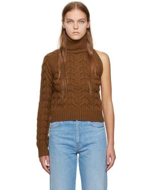 Max Mara Brown Single-shoulder Sweater - Orange