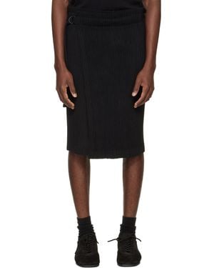 Homme Plissé Issey Miyake Rustic Mesh Midi Skirt - Black