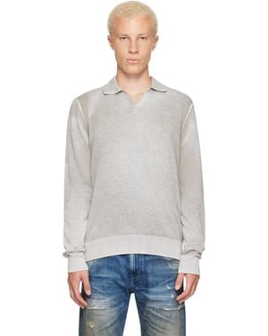 DIESEL Polo À Effet Délavé - Gris