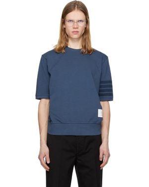 Thom Browne Cotton Jersey 4-Bar T-Shirt - Blue