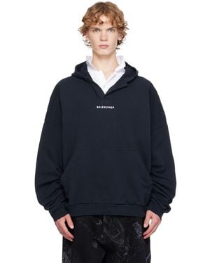 Balenciaga Back Polo Hoodie - Blue