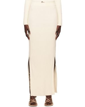 Dion Lee Off-white Gradient Rib Maxi Skirt - Natural