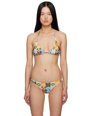 Nanushka Multicolour Zaida Bikini Top - Black