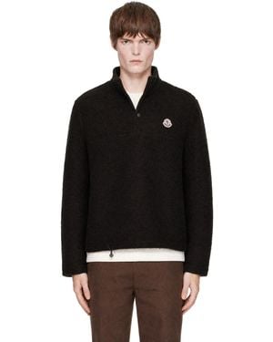 Moncler Half-button Wool Sweater - Black
