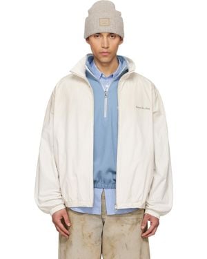 Acne Studios Off- Logo Zipper Jacket - White
