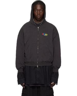 Balenciaga Ebay Edition Zip-Up Hoodie - Black