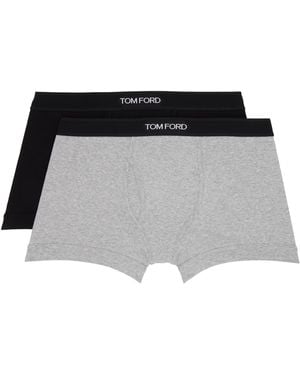 Tom Ford Two-Pack & Cotton Boxer Briefs - Grey
