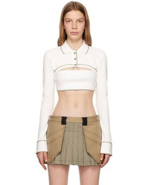 Dion Lee Off-white Shrunken Snap Polo - Natural