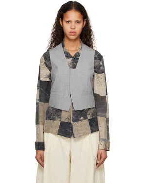 Victoria Beckham Grey Tailored Vest - Black