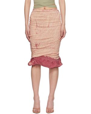 DIESEL Treated Double-Layer Puffy Hem Miniskirt - Red