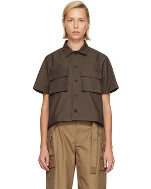 Sacai Khaki & Cotton Weather Shirt - Brown