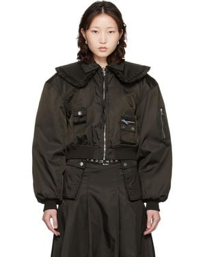 Ganni Duchesse Nylon Bomber Jacket - Black