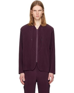 Homme Plissé Issey Miyake Burgundy Quarry Jacket - Purple