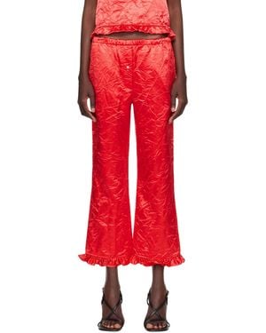 MERYLL ROGGE Creased Satin Trousers - Red