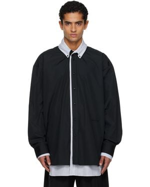 ALAINPAUL Double-Layered L/S Overshirt - Black