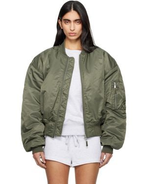 Entire studios Cropped Broad Bomber Jacket - Green