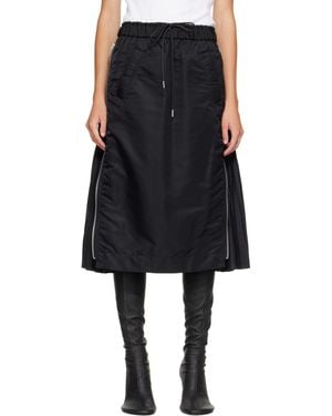 Sacai Nylon Twill Midi Skirt - Black