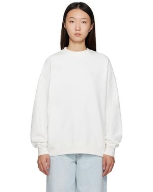 Anine Bing Off- Miles Framed Monogram Sweatshirt - White