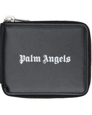 Palm Angels Classic Logo Zip Around Wallet - Black